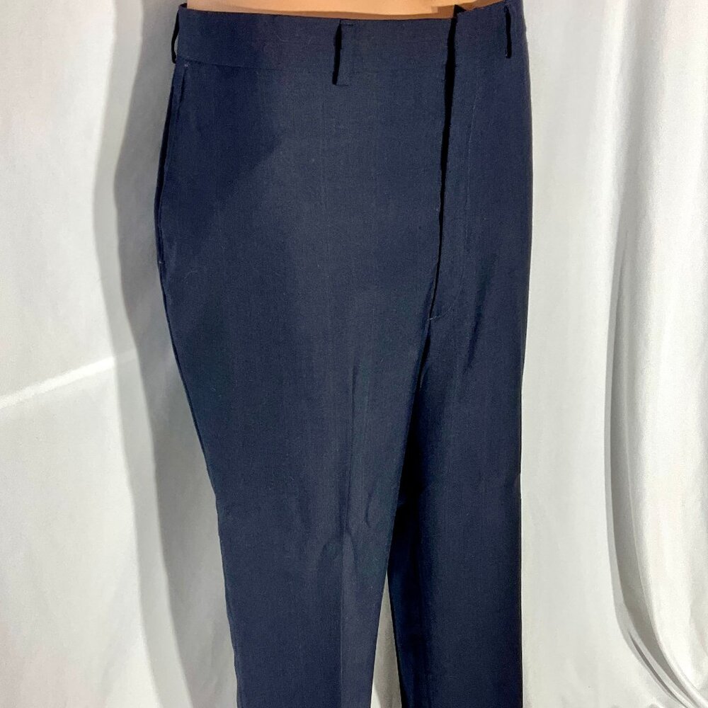 Vintage Haggar 38x30 (37.5x29) Flat Front Made in the USA Pants Blue Navy Slacks